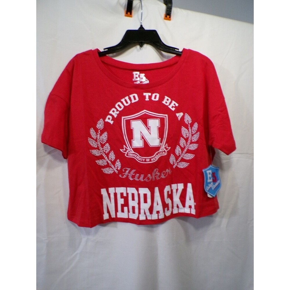 E5 College Classics Women's Nebraska Huskers Cropped Red T-Shirt M